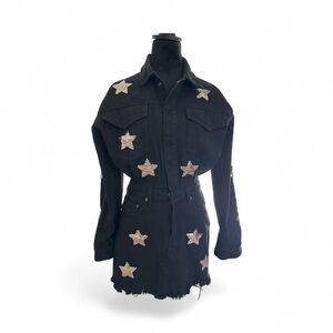 Buddy Love Black Star-Embellished Mini Dress